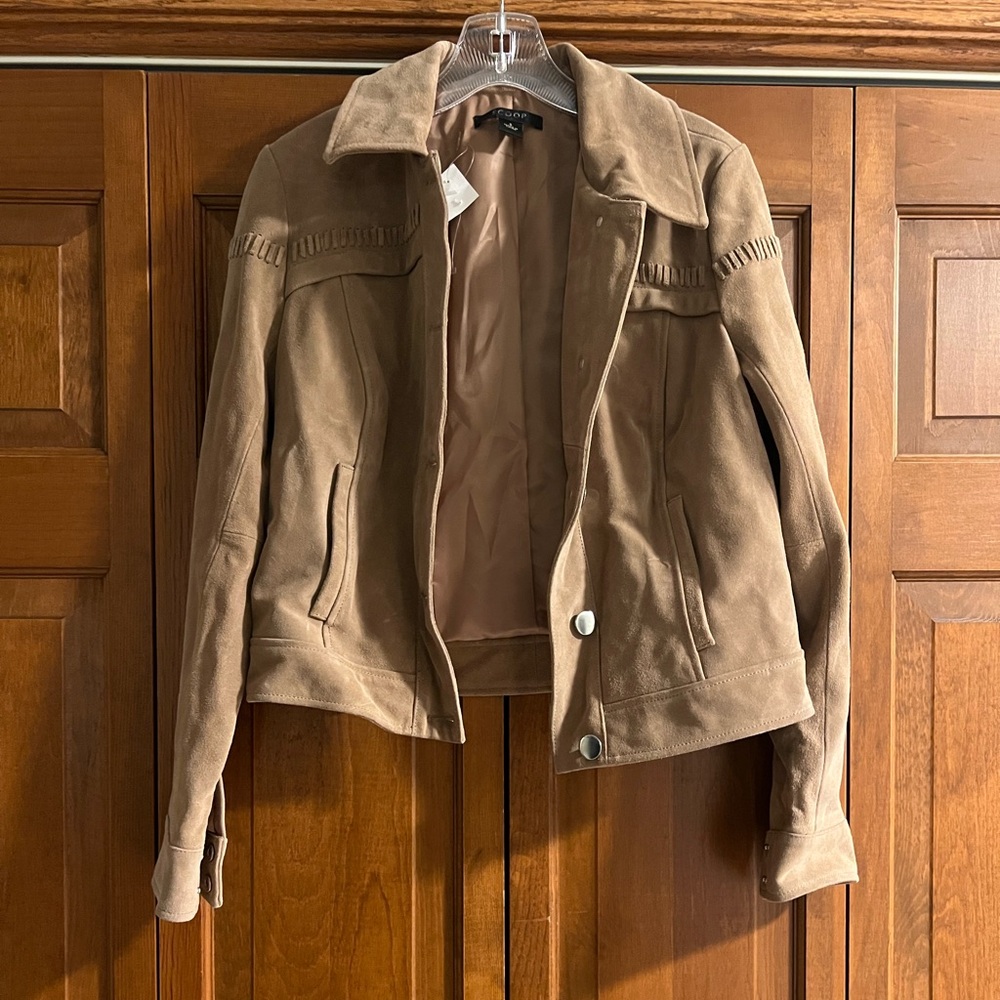 Stylish Women's Brown Suede Jacket